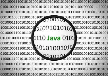 Java ve Büyüteç lens ile ikili kod