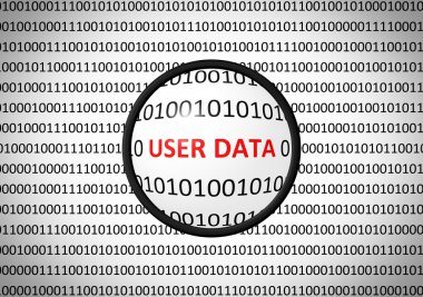 Kullanıcı verilerini ve Büyüteç lens ile ikili kod