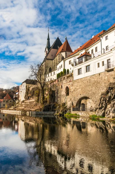 Beautiful view to castle and river Vltava in Cesky Krumlov — Stock Photo, Image