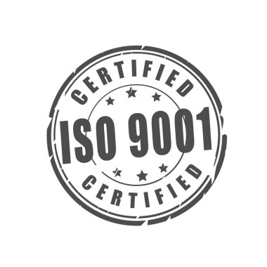 ISO 9001 sertifikalı vektör damgası