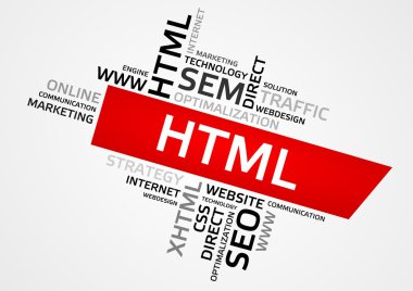 HTML word bulut, etiket bulutu, vektör grafikleri