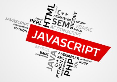 JavaScript kelime bulutu, etiket bulutu, vektör grafikleri
