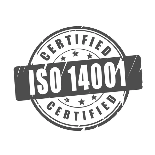 ISO 14001 zertifizierter Vektorstempel — Stockvektor