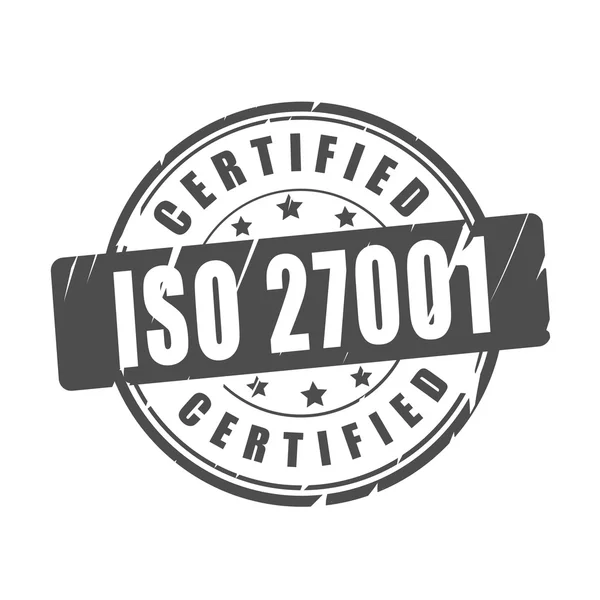 ISO 27001 certifikovaný vektorové razítko — Stockový vektor