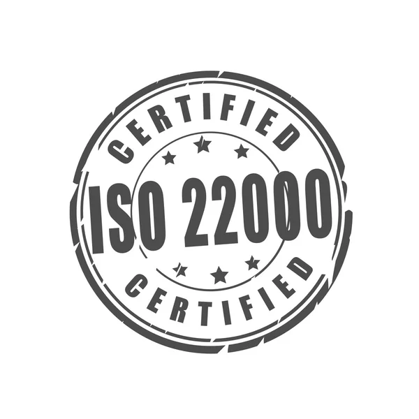 ISO 22000 zertifizierter Vektorstempel — Stockvektor