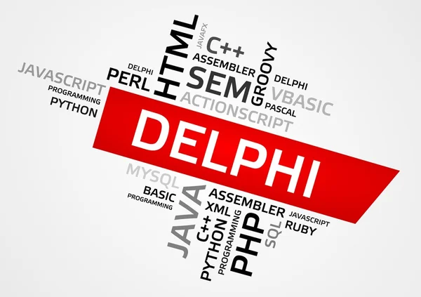 Delphi Word Cloud, Tag Cloud, Vektorgrafik — Stockvektor