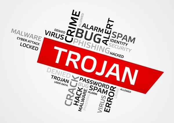 Trojaanse word cloud, tag cloud, vector graphics — Stockvector