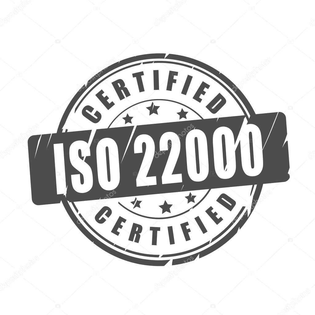 ISO 22000 certified vector stamp