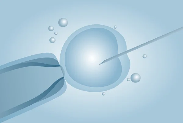 Mikroskopiska artificiell insemination, i vitro fertilisering Ivf — Stock vektor