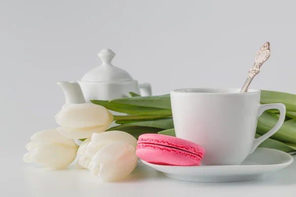 Fehér tulipán tea édesség Szakbolt — Stock Fotó