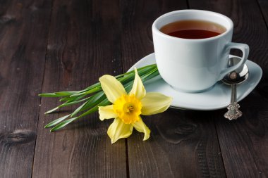 Bardak çay ve Nergis