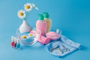 Sıvı sabun, aromatik banyo tuzu ve diğer tuvalet