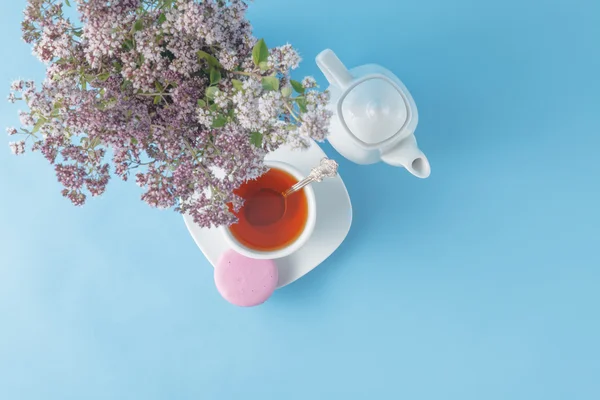 Té verde en una hermosa taza con orégano — Foto de Stock