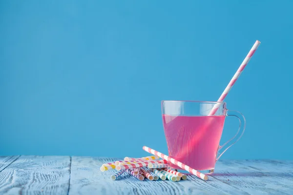 Red berry frosty shake or smoothie — Stock Photo, Image