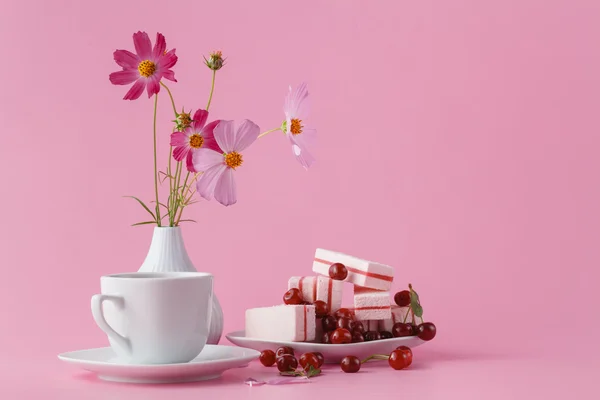 Café, dulces y flores en España — Foto de Stock