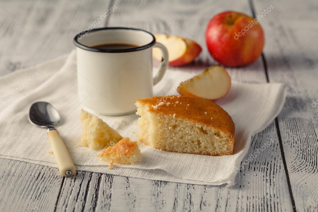 Piece Of Apple Pie In Rustic Style On The Wooden Table Stock Photo Piece Of Apple Pie In Rustic Style On The Wooden Table Stock Photo
