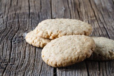 Yulaf kurabiye rustik ahşap tablo