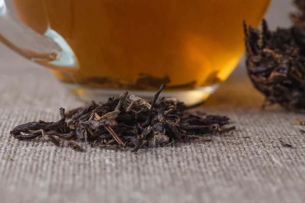 Té chino Puer, primer plano — Foto de Stock