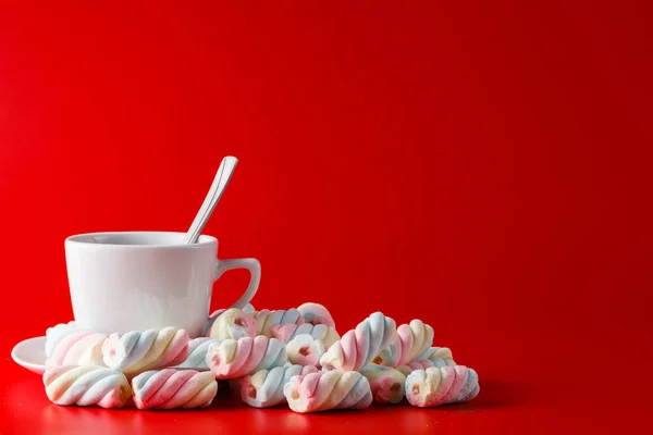 Colored twisted marshmallow with space for text message — Stock Photo, Image