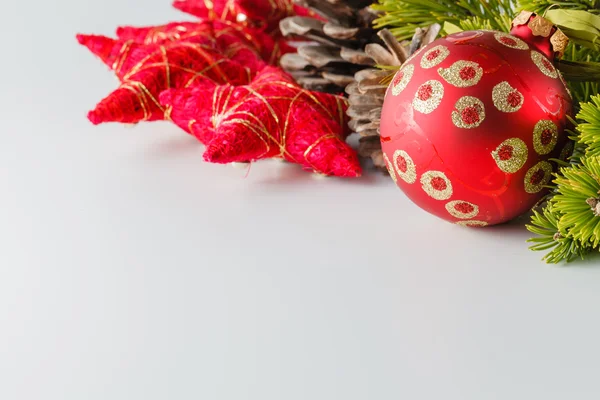 Cristmas and new year decoration on white background — Stock Photo, Image