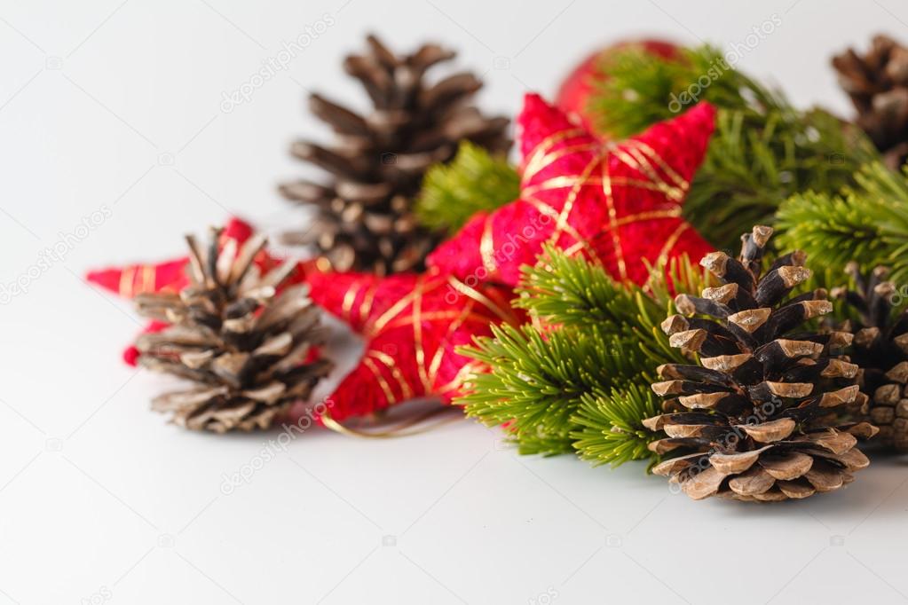 Cristmas and new year decoration on white background