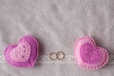 Düğün kartı decorationwith çift kalp ile