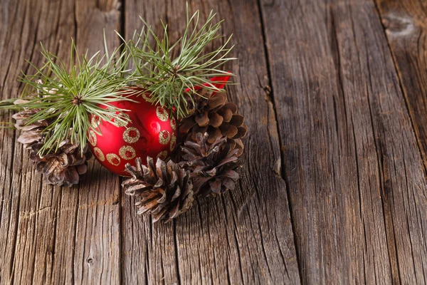 Fir on rustic table — Stock Photo, Image