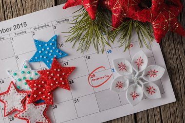 Takvim Noel günü ile işaretli