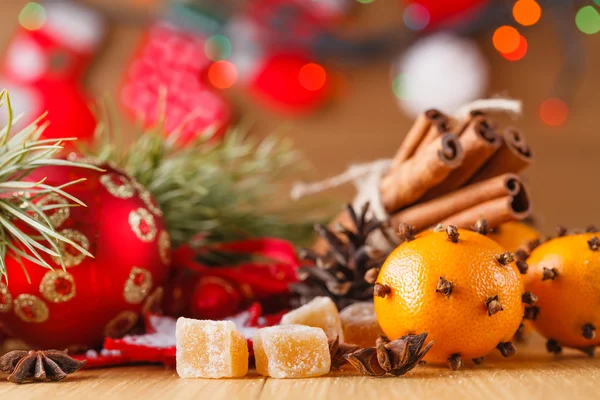 New year decoration on table — Stock Photo, Image