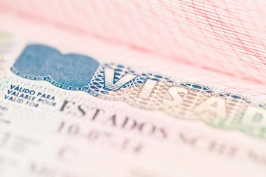 bir pasaport schengen vizesi