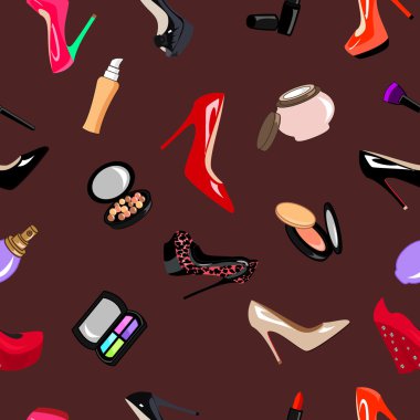 Ayakkabı-kozmetik desen