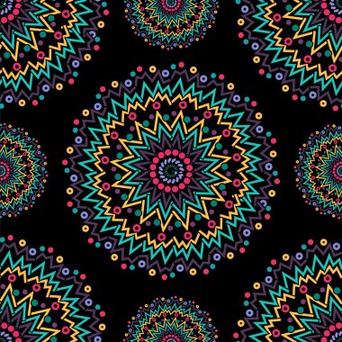 Soyut seamless modeli, mandala, boho