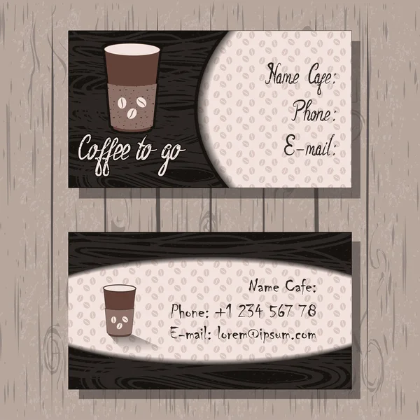 Επαγγελματικές κάρτες, εταιρική ταυτότητα στο καφενείο — Διανυσματικό Αρχείο