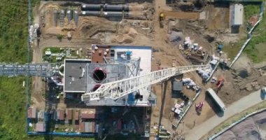 Gaz santralinin en üst düzey şantiyesi. Hava görüntüsü