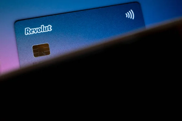 Revolut bank card. Revolut is UK based global financial technology company offering modern banking services with low fees. Offers, debit cards, fee-free currency exchange, stock trading, cryptocurrency exchange and peer-to-peer payment