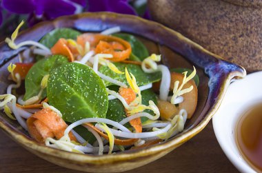 Mung fasulye filizi salatası