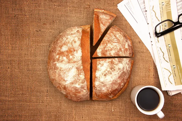 Круговая диаграмма хлеба — стоковое фото