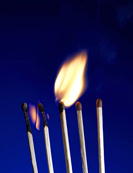 Flaming Matchstick — Stock Photo, Image