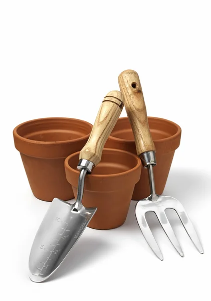 Garden fork and trowel — Stock Photo, Image