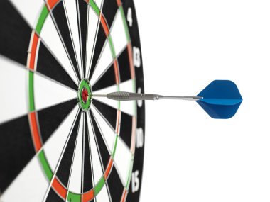 Üstünde belgili tanımlık merkez Dart iğnelenmiş