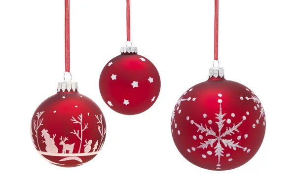 Red Christmas Baubles — Stock Photo, Image