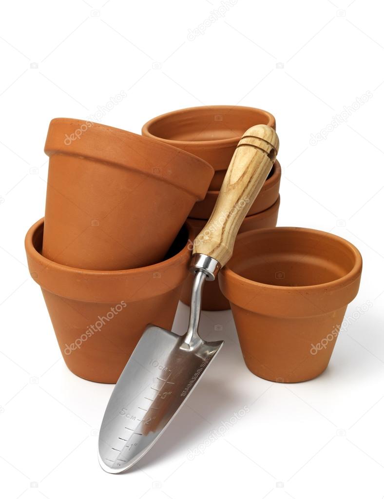 Plant pots isolated on white