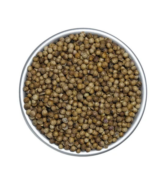 Coriander in a bowl on white — Stock Photo, Image