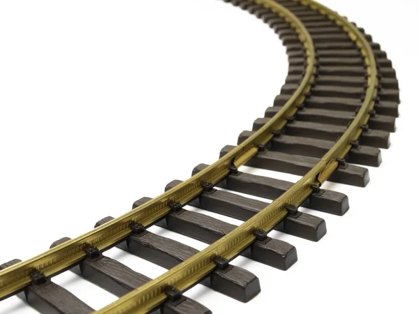 Rail track isolated on a white — Stock Photo, Image