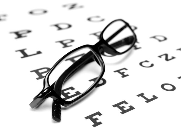 Reading Glasses and eye chart