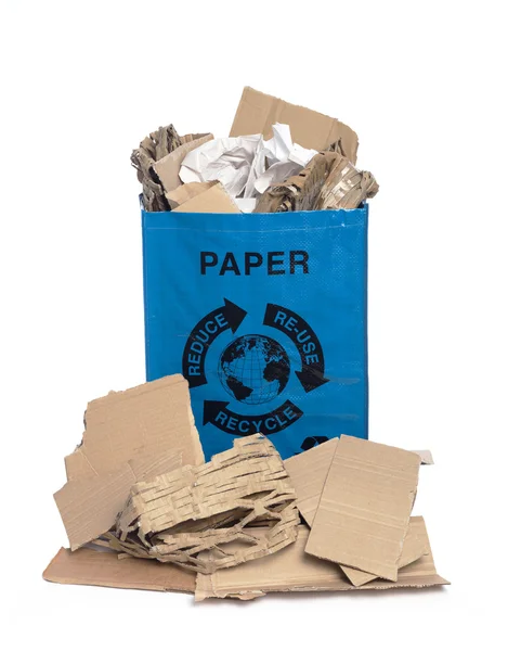 Recipiente de reciclaje de papel — Foto de Stock