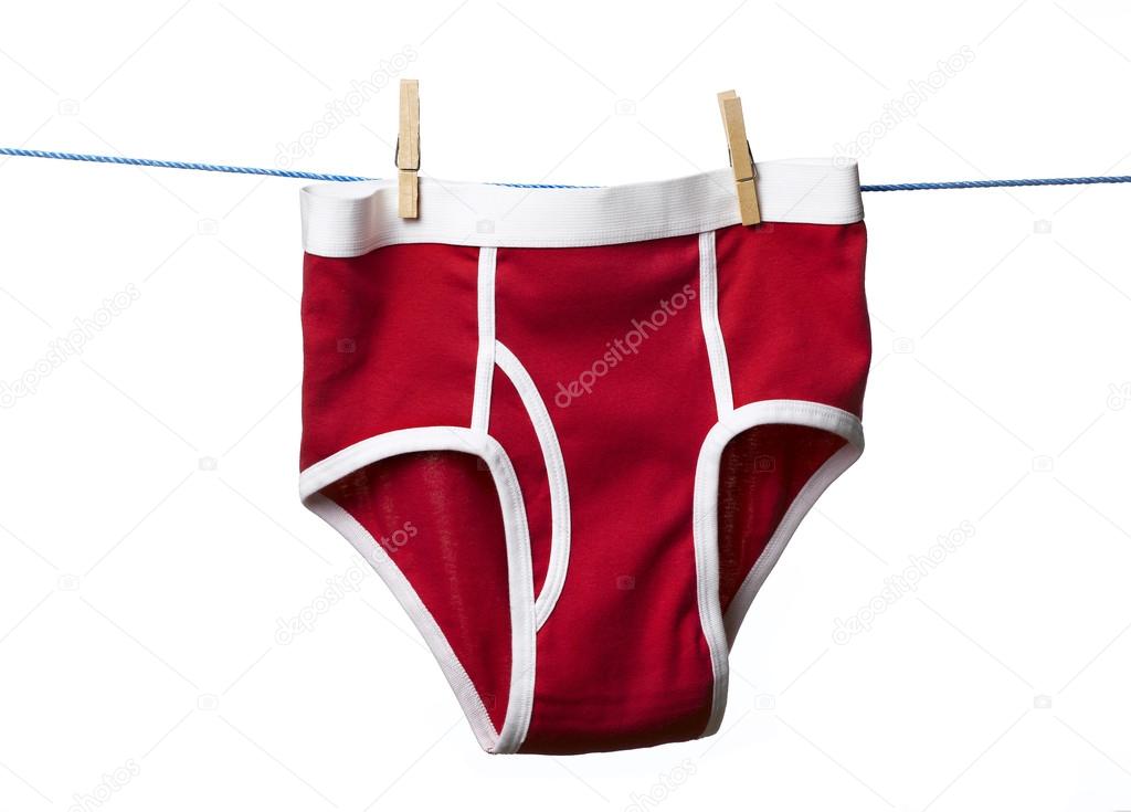 Red pants isolated on white