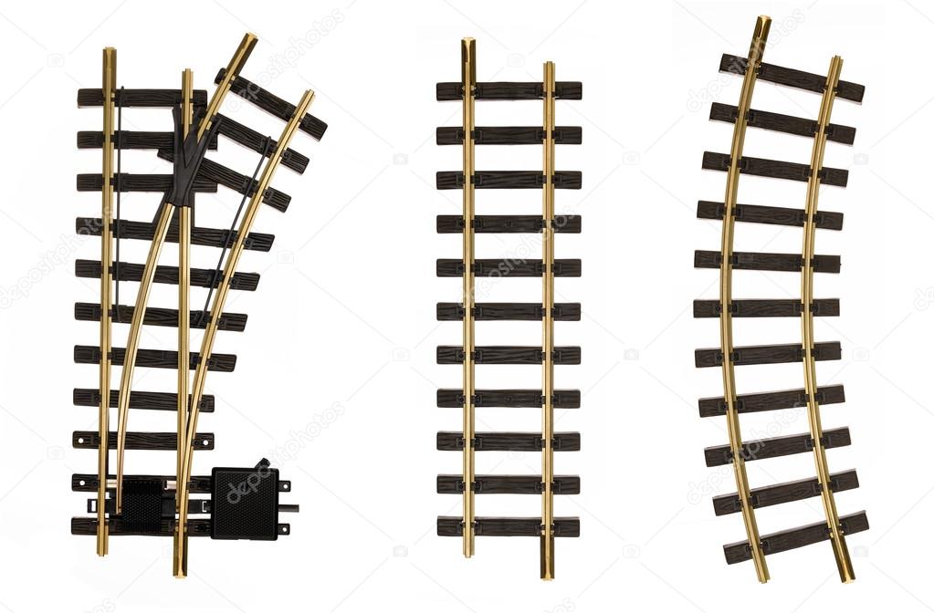 Rail track isolated on a white