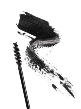 Beyaz bir arka plan üzerinde maskara