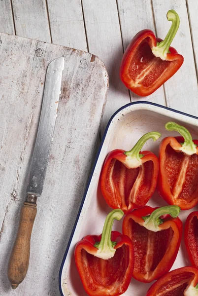 Hackad röd paprika — Stockfoto